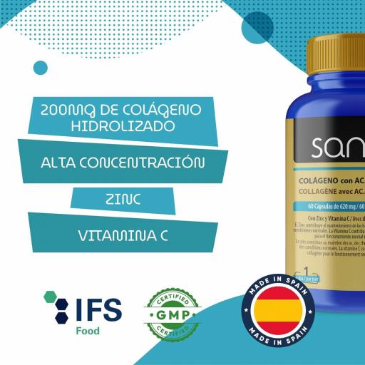 Colágeno con Ácido Hialurónico, Vitamina C y ZInc, 60 cápsulas [2]