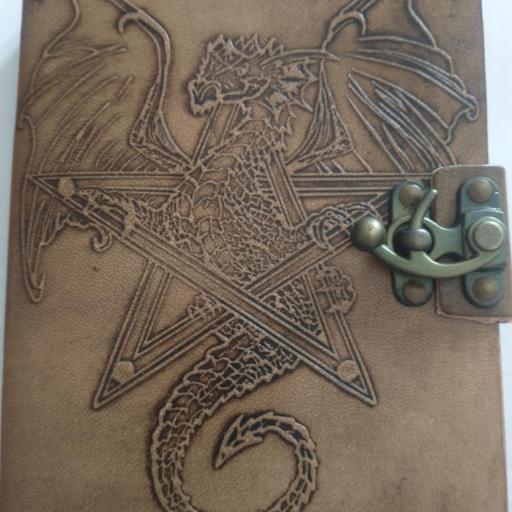 Cuaderno Dragón hecho a mano en cuero vegetal 