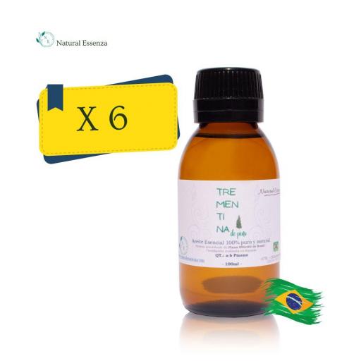 Lote de 6 frascos 100ml Esencia de Trementina Pinus Elliottii, Brasil