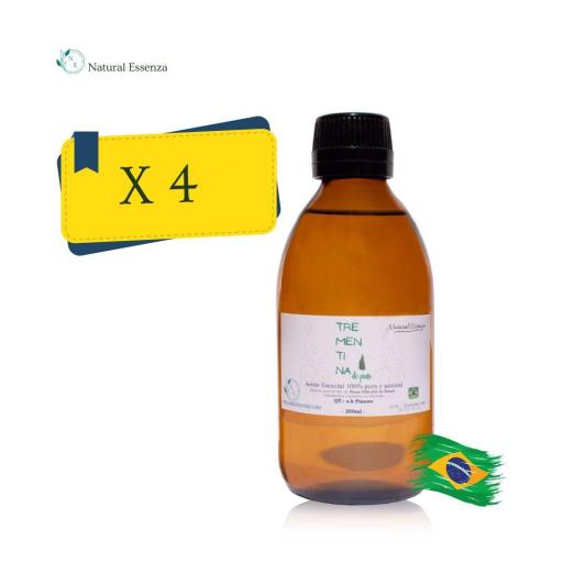 Lote de 4 frascos 250ml Esencia de Trementina Pinus Elliottii, Brasil