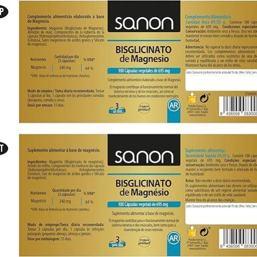 Bisglicinato de Magnesio, 100 cápsulas vegetales [1]