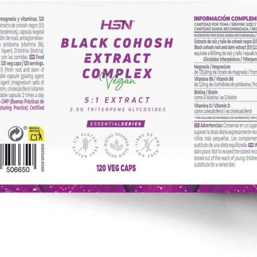 CIMICÍFUGA RACEMOSA - Black Cohosh - Cohosh Negro 80mg, 120 capsulas [1]