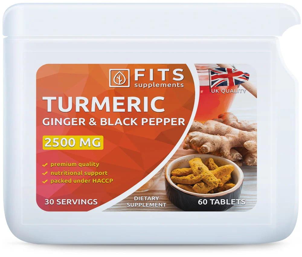 Cúrcuma 2500 mg con jengibre y pimienta negra. 60 comprimidos