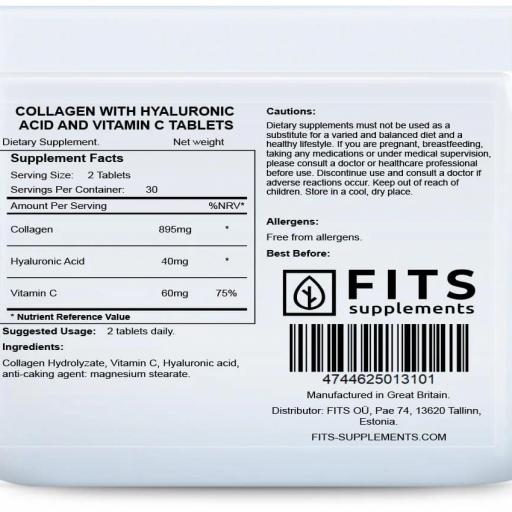 Colágeno con Ácido Hialurónico y Vitamina C. 60 comprimidos [1]