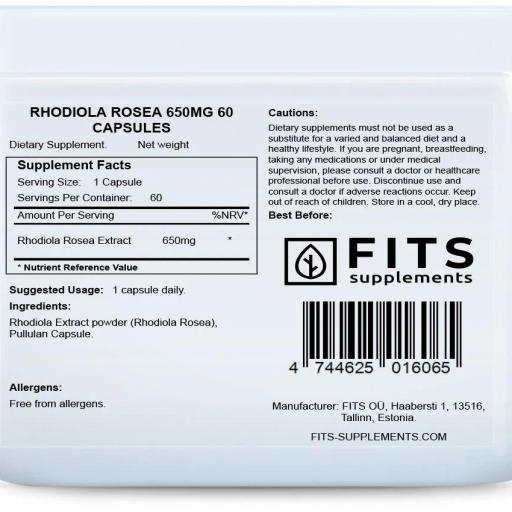 Rhodiola Rosea 650mg. 60 caps [1]
