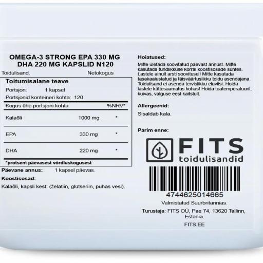 Omega-3 Fuerte 330 EPA y 220 DHA. 120 cápsulas blandas [1]