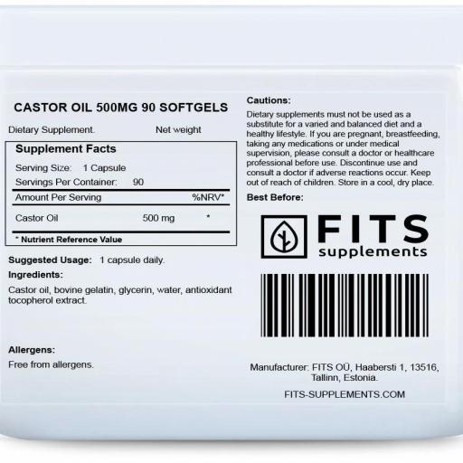 Aceite de ricino 500mg. 90 caps [1]