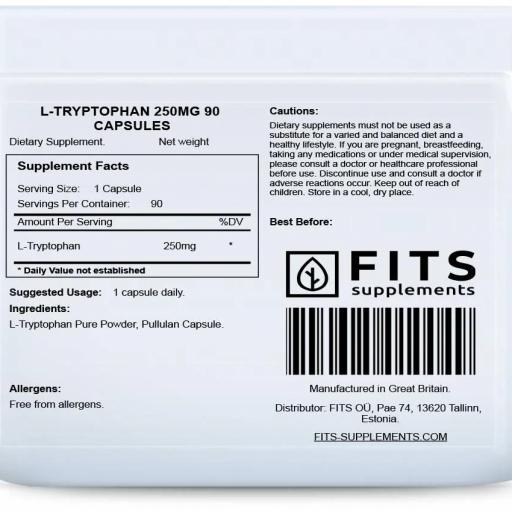 L-Triptófano 250 mg. 90 cápsulas [1]