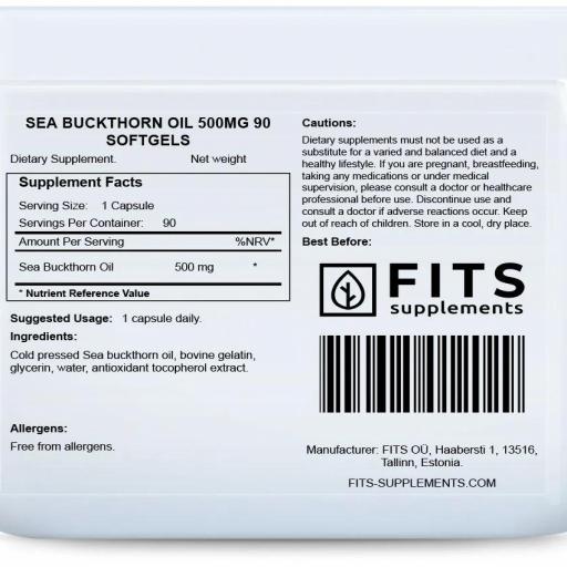 Aceite de espino amarillo 500 mg - 90 cápsulas [1]