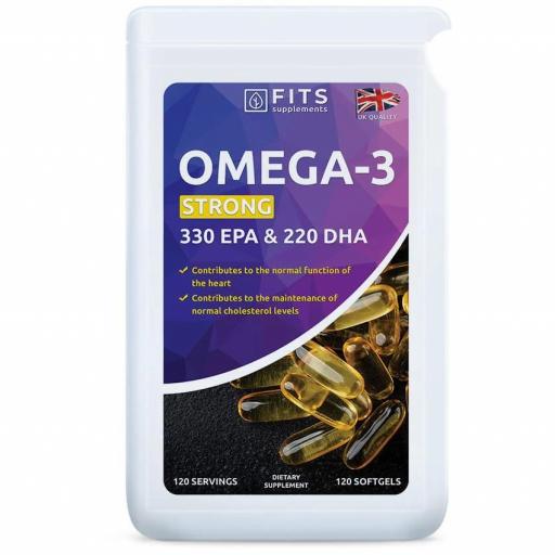 Omega-3 Fuerte 330 EPA y 220 DHA. 120 cápsulas blandas