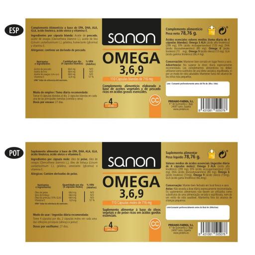 SANON Omega 3,6,9 - 110 cápsulas blandas [1]