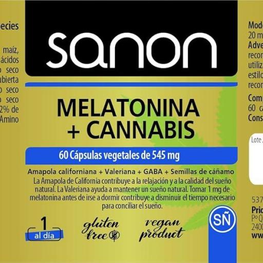 Melatonina con Cannabis, 60 cápsulas [1]