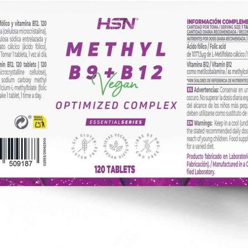 Vitamina METIL COMPLEX B9 + B12, 120 TABLETAS [1]