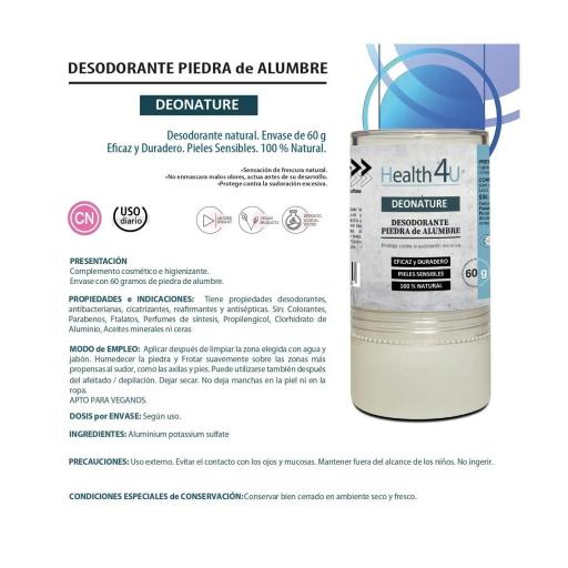 Desodorante natural Piedra de Alumbre 60 g
