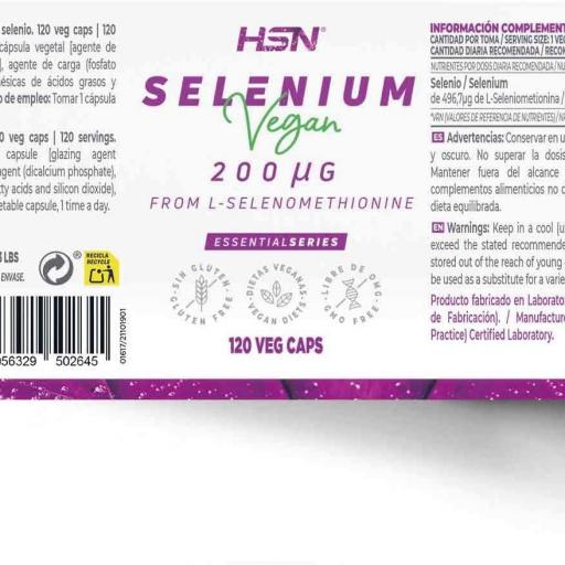 SELENIO - L-Seleniomitionina 200mcg - 120 cápsulas [1]