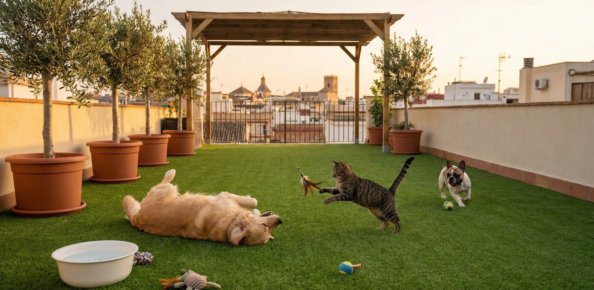 Césped artificial especial para perros y otras mascotas