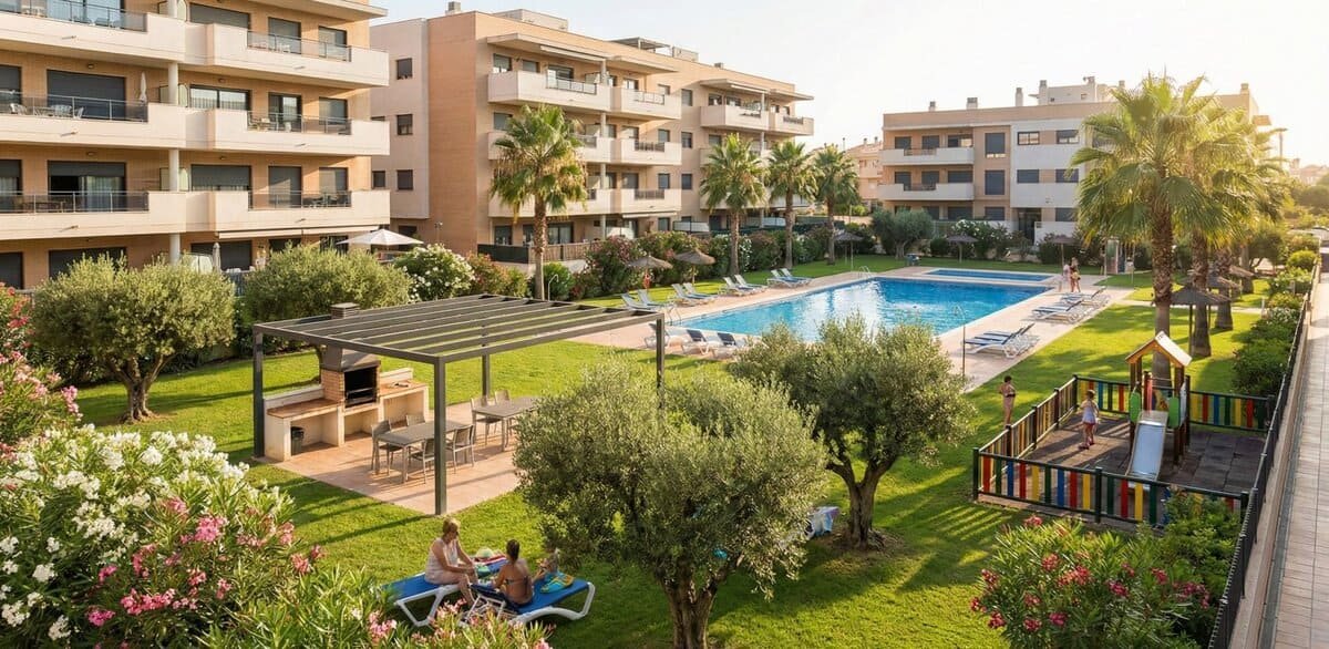 Precioso jardín de una comunidad de propietarios en Boadilla del Monte