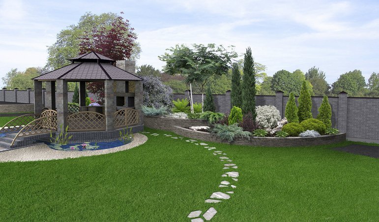 Diseño de proyecto de jardinería creado por la empresa de jardinería Tecnihabitat