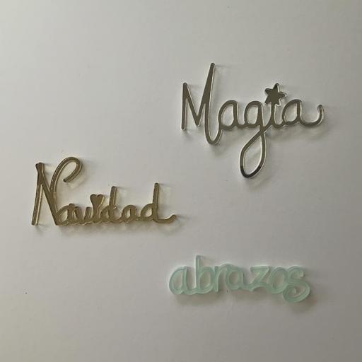 Kit palabras metacrilato - Navidad, Magia y Abrazos