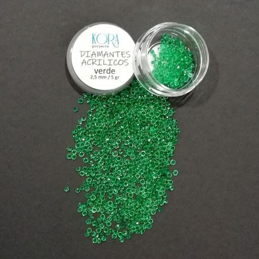 Diamantes acrílicos - Verde