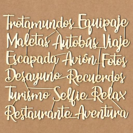 Set de chipboard - Frases Trotamundos