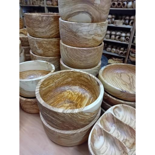 Ensaladera de Madera de Olivo, 6 x 22 cm, Artesanal Hecha a Mano en España - Elegancia Única y Sostenible para Servir Ensaladas con Estilo  [2]