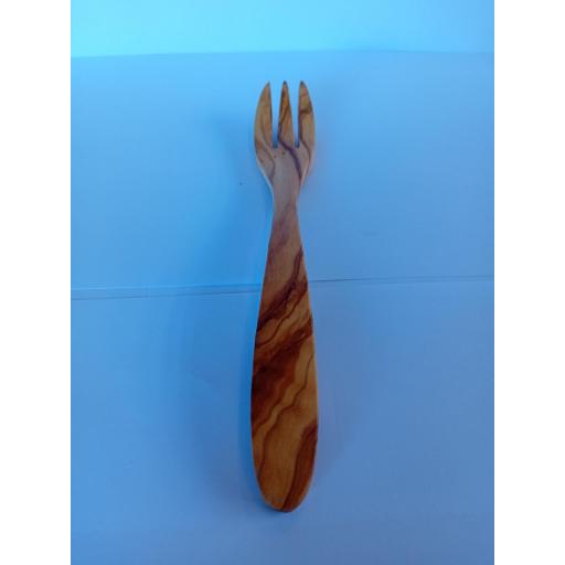 Tenedor comer unico en madera olivo artesanal hecho a mano ecológico y duradero [2]