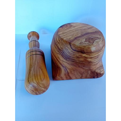 Mortero Madera Olivo, Mortero y Maza, Picador de Ajos, Mortero Hierbas, Mortero Mayonesa, Mortero allioli Cocina Tradicional, Mortero, Duradero [1]