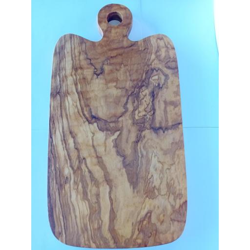 Tabla con Mango Extra grande de madera de olivo natural para cortar carnes y verduras | Antibacteriana y artesanal hecha en España [3]
