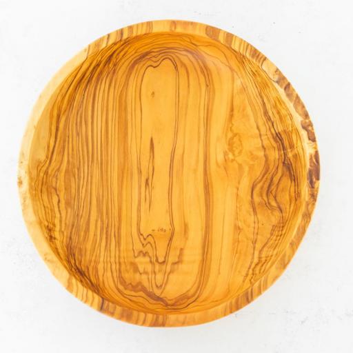Ensaladera de Madera de Olivo 27 cm Hecha a Mano en España – Artesanía Exclusiva de Maderaolivo.com, Sostenible y Resistente para Frío y Caliente | 6 x 27 x 27 cm