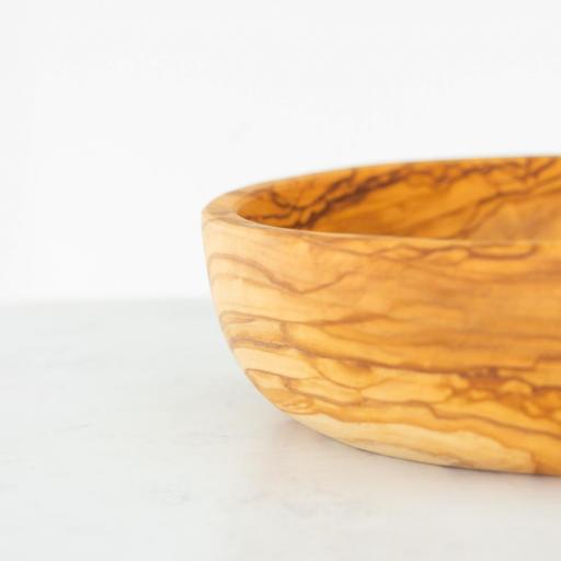 Ensaladera de Madera de Olivo, Artesanal Hecha a Mano en España - Elegancia Única y Sostenible para Servir Ensaladas con Estilo  9 x 21,5 cn [0]