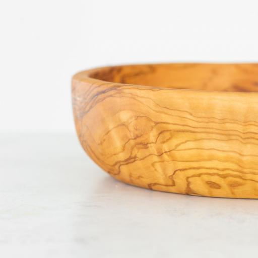 Ensaladera de Madera de Olivo, Artesanal Hecha a Mano en España - Elegancia Única y Sostenible para Servir Ensaladas con Estilo  9 x 21,5 cn [4]