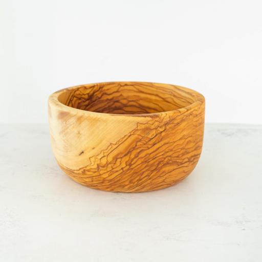 Ensaladera de Madera de Olivo 19 cm Hecha a Mano en España – Artesanal, Sostenible y Única Fabricada por Maderaolivo.com | 9 x 19 x 19 cm [3]