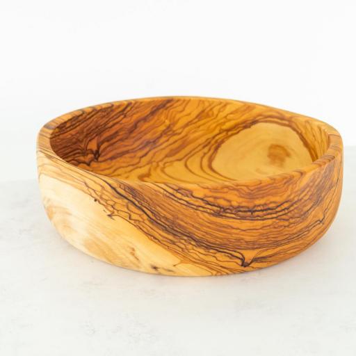 Ensaladera de Madera de Olivo 19 cm Hecha a Mano en España – Artesanal, Única Fabricada en España, Resistente para Frío y Caliente | 6 x 19 x 19 cm [4]