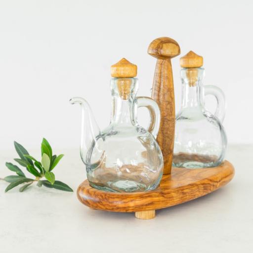 Aceitera y vinagrera madera olivo [1]