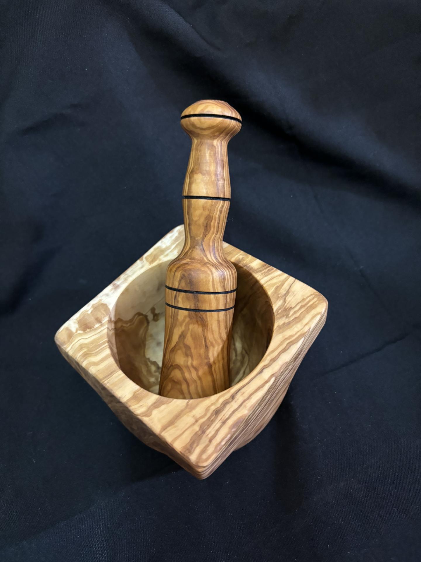 Mortero Madera Olivo, Mortero y Maza, Picador de Ajos, Mortero Hierbas, Mortero Mayonesa, Mortero allioli Cocina Tradicional, Mortero, Duradero