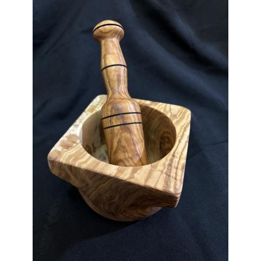 Mortero Madera Olivo, Mortero y Maza, Picador de Ajos, Mortero Hierbas, Mortero Mayonesa, Mortero allioli Cocina Tradicional, Mortero, Duradero [1]