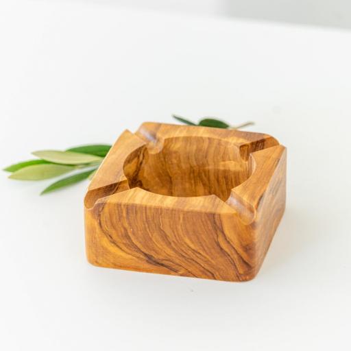  Cenicero cuadrado madera olivo [0]