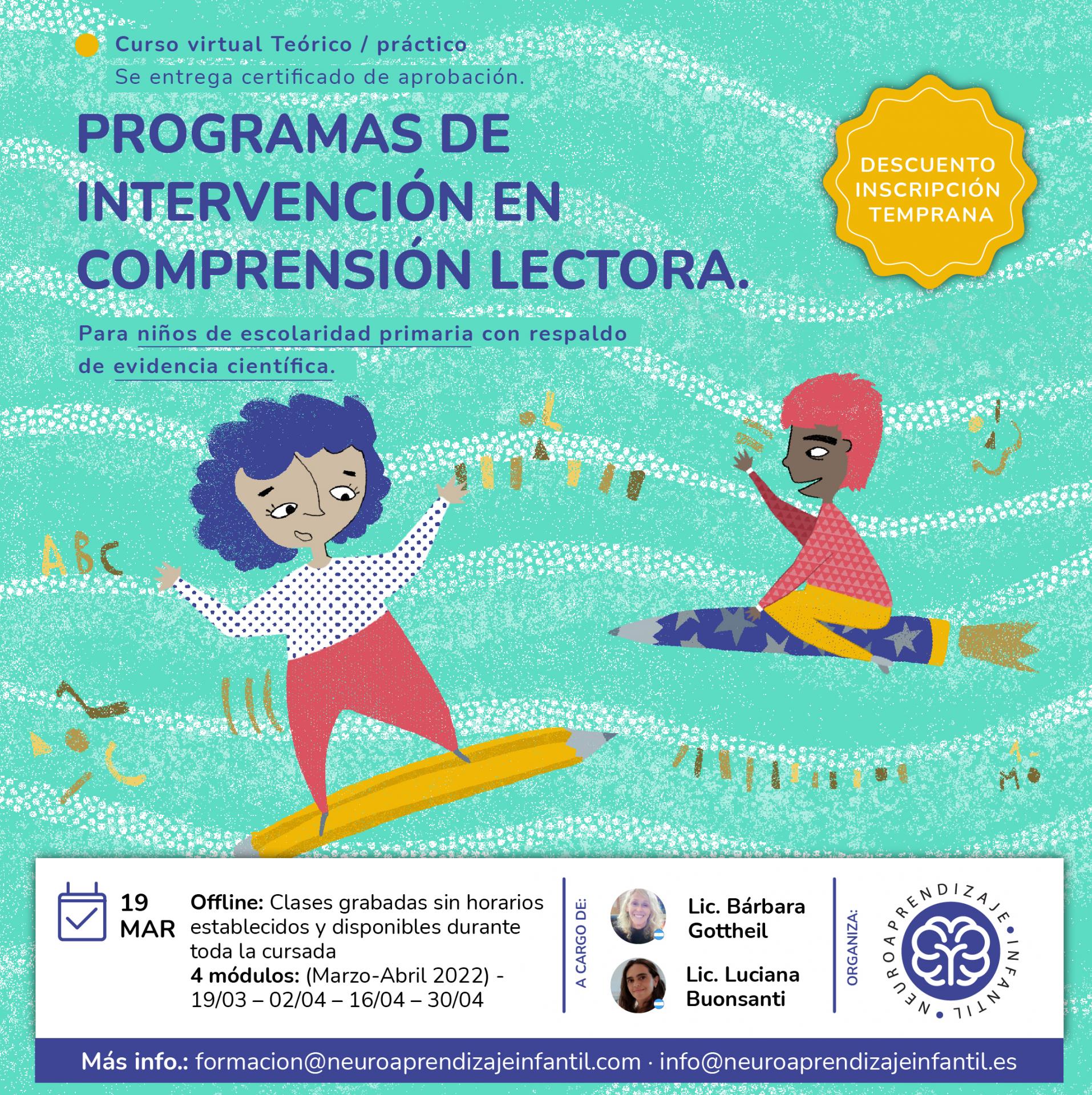 INSCRIPCION Curso de Formación: Programas de intervención en comprensión lectora para niños de escolaridad primaria con respaldo de evidencia científica 