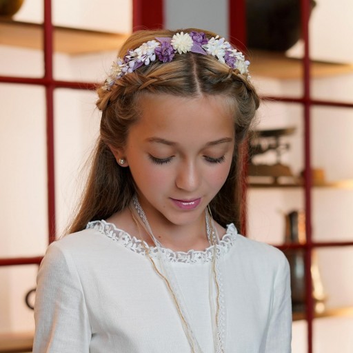 Corona comunión malva