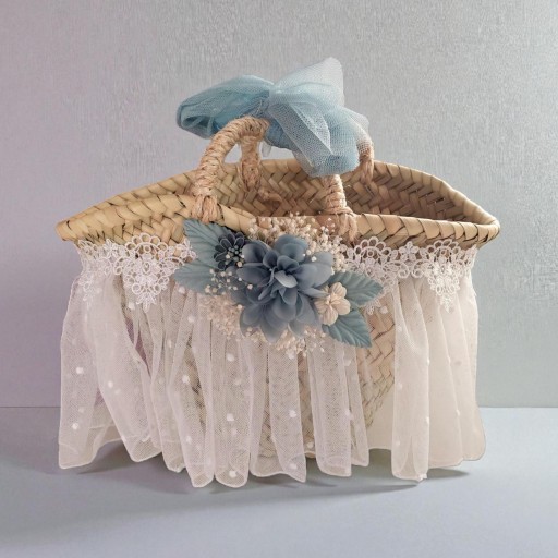 Capazo decorado verde agua Se hace por encargo. Entre 5 y 10 días  [0]