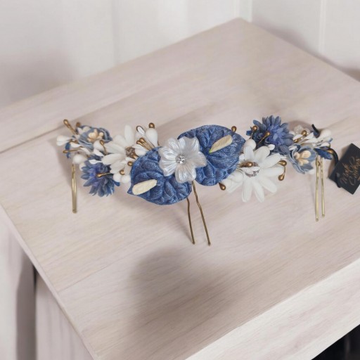 Tocado comunión azul Francia  [1]