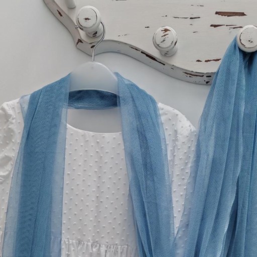 Lazo de tul azul ópalo . Dos tamaños 