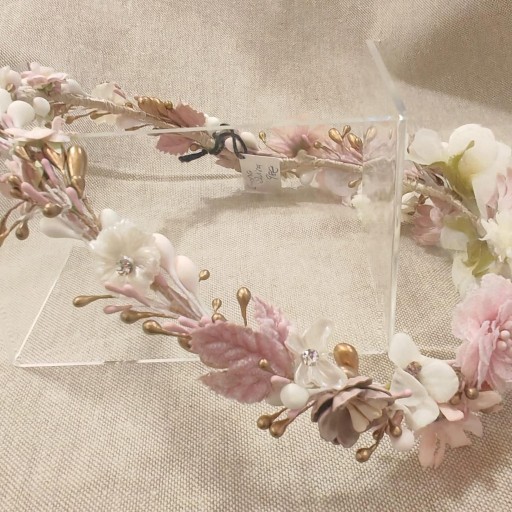 Corona comunión rosa perlado  [1]