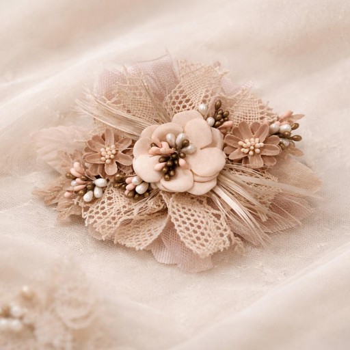 Prendído para vestido de comunión rosa pastel o asalmonado