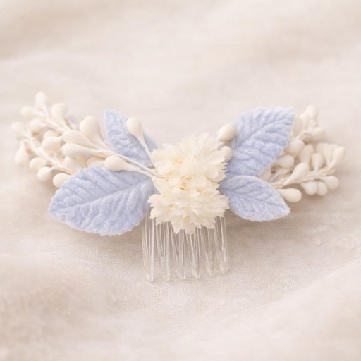 Tocado celeste para comunión niña