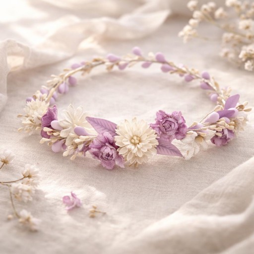 Corona comunión magenta.