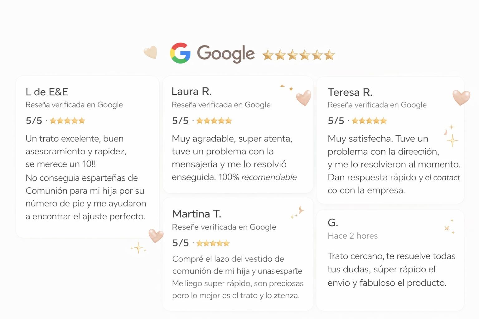 Reseñas reales de nuestras clientas. 
