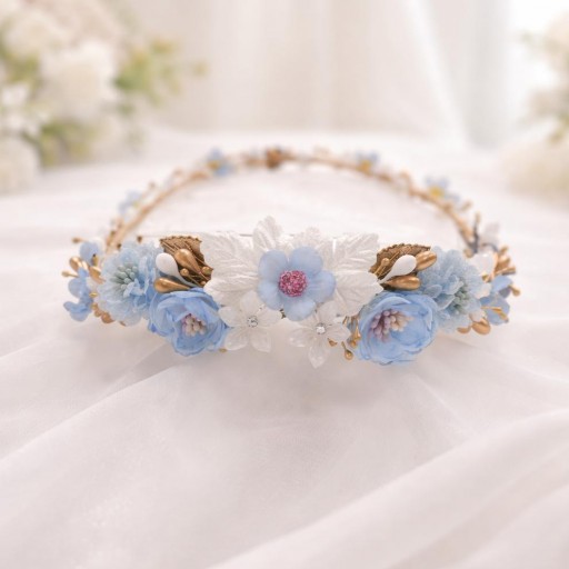 Corona comunión azul celeste 