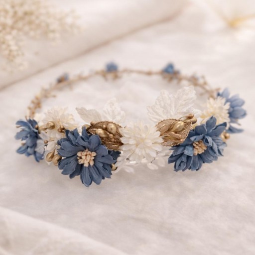 Tocado comunión niña azul 